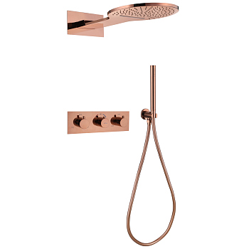 Душевая система ABBER Wasser Kreis AF8151RG скрытого монтажа без излива, термостат, розовое золото