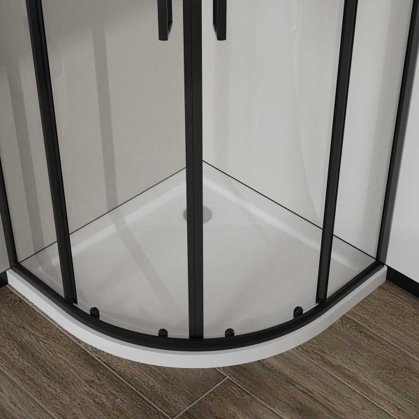 Душевой уголок Vincea City VSQ-5CT900CLB, 900*900, черный матовый, стекло прозрачное