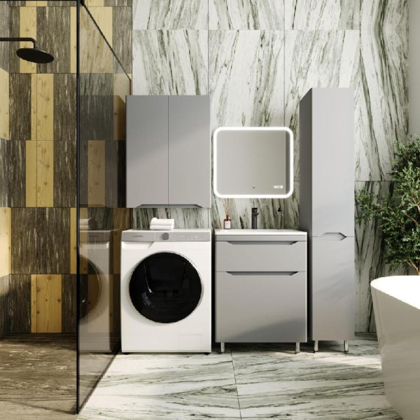 Тумба без раковины Style Line напольная "Марелла 60" (2 ящ.) серый, PLUS, СС-00002397