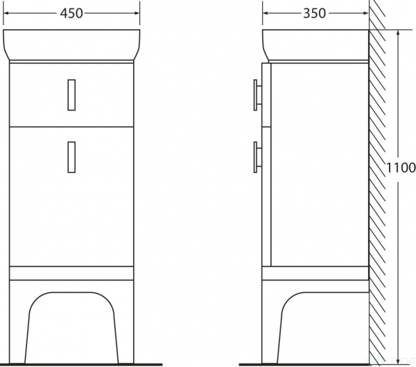 Тумба BelBagno Prado 110 bianco lucido