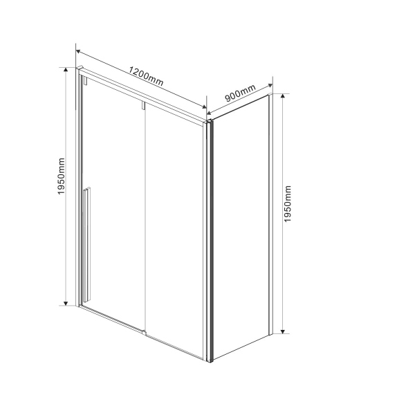 Душевой уголок Vincea Lugano VSR-1L9012CLB-1, 1200*900, черный, стекло прозрачное