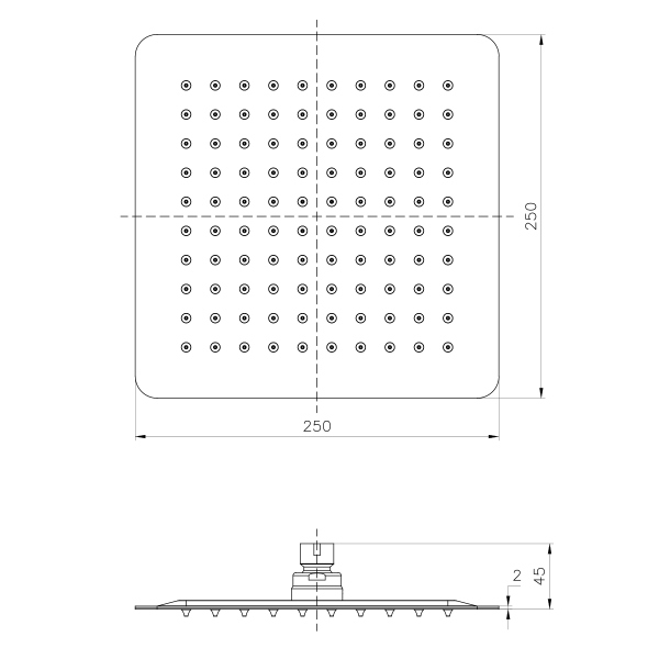 Лейка Lemark для верхнего душа, 1-функциональная (LM9487BL)