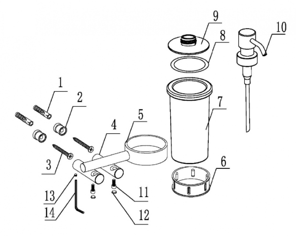 Диспенсер с держателем ABBER Osten 316 AA1859BGG оружейная сталь брашированная