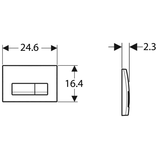 115.119.DW.1 Смывная клавиша Geberit Delta50, для двойного смыва: Черный RAL 9005
