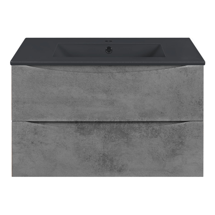 Тумба с раковиной Vincea Mia 800 подвесная, 2 выкатных ящика soft close, Beton, VMC-2MC800BT+VBS-13980MA