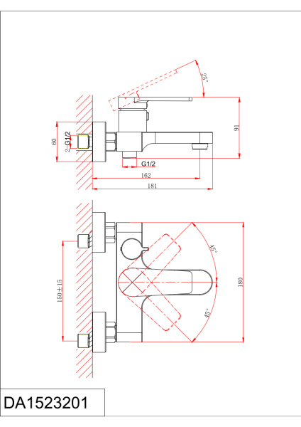 Смеситель для ванны с душем DK Bayern.Fürth (DA1523208)