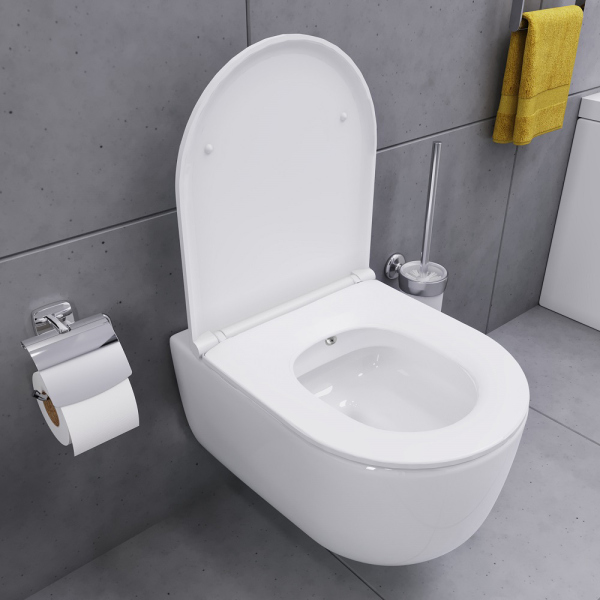 Подвесной унитаз безободковый с функцией биде с сиденьем микролифт Damixa Sirius, DX86C1800SC