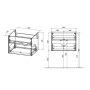 Тумба с раковиной Vincea Chiara 600 подвесная, 1 выкатной ящик soft-close, T.Oak, VMC-2C600TO+VCB-13600G