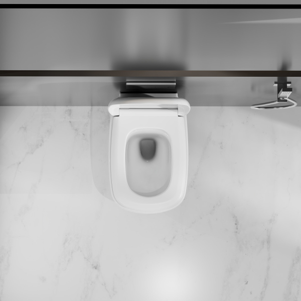 Унитаз ABBER Rechteck AC1217 подвесной белый, безободковый, смыв торнадо