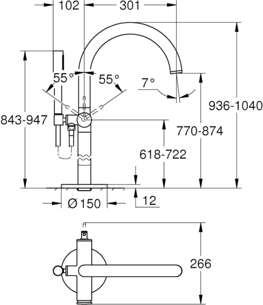 Смеситель Grohe Atrio New 32653003 напольный