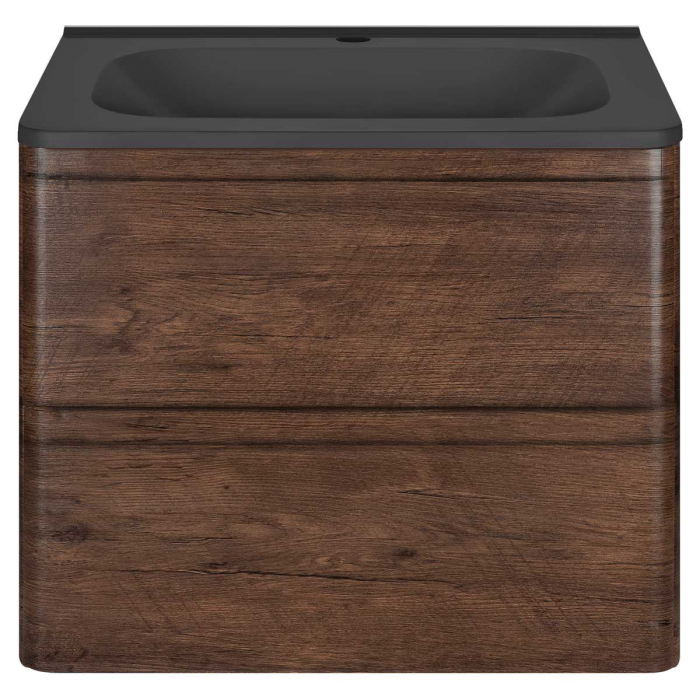 Тумба с раковиной Vincea Vico 600 подвесная, 2 выкатных ящика soft close, R.Wood, VMC-2V600RW+VCB-2VP600B