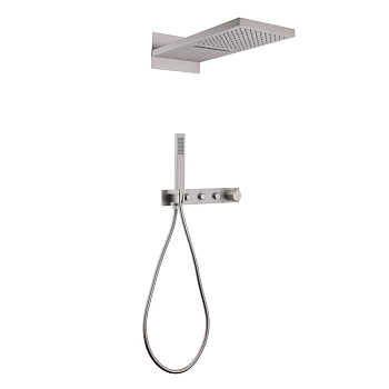 Душевая система ABBER Rund AF8752SP скрытого монтажа без излива, термостат, сатин