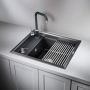 Кухонная мойка GRANULA Kitchen Space (6004, ШВАРЦ)