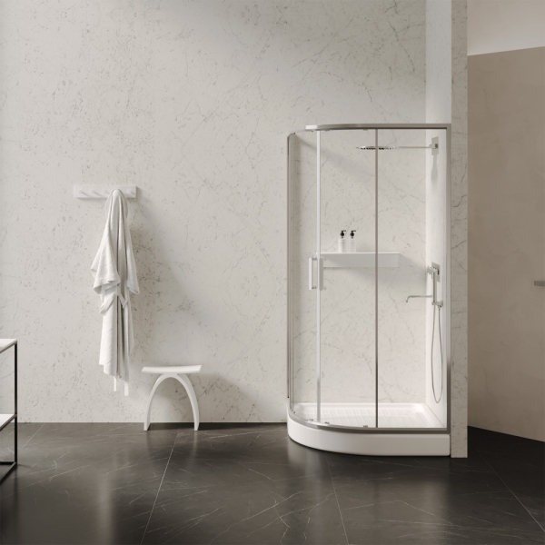 Душевой поддон ABBER AD3A100 100х100 четверть круга, акриловый, белый