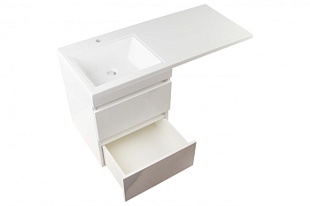 Тумба без раковины Style Line подвесная "Даллас 110", Люкс белая, PLUS, СС-00000704