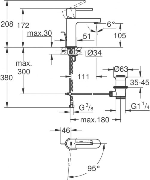 Смеситель Grohe Plus 23870003 для раковины