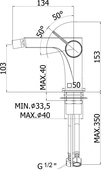 Смеситель Paffoni Rock RO131CR для биде