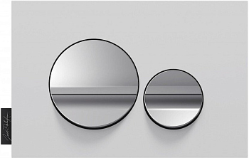 E20859-CP-MWH Панель смыва круглый дизайн мат белый и глянц хром