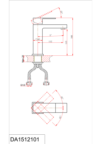 Смеситель D&K для раковины Bayern.Liszt (DA1512101)