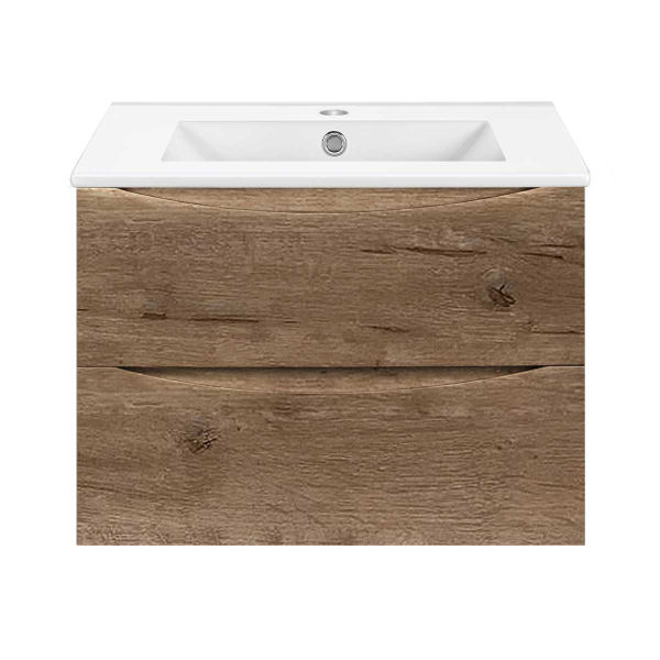 Тумба с раковиной Vincea Mia Slim 700 подвесная, V.Oak, VMC-2MC700S1VO+VBS-13970S1