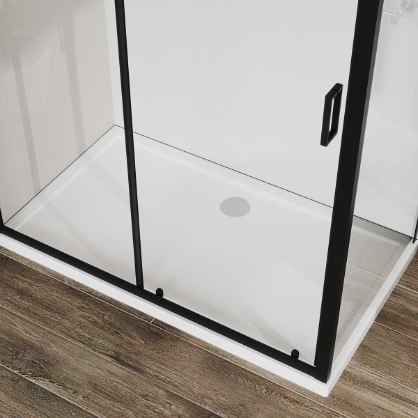 Душевой уголок Vincea City VSR-5CT9012CLB, 1200*900, черный, стекло прозрачное