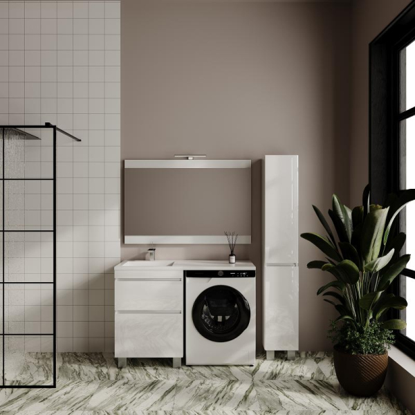 Тумба без раковины напольная Style Line "Даллас ЛЕОН 120", Люкс белая, СС-00002438