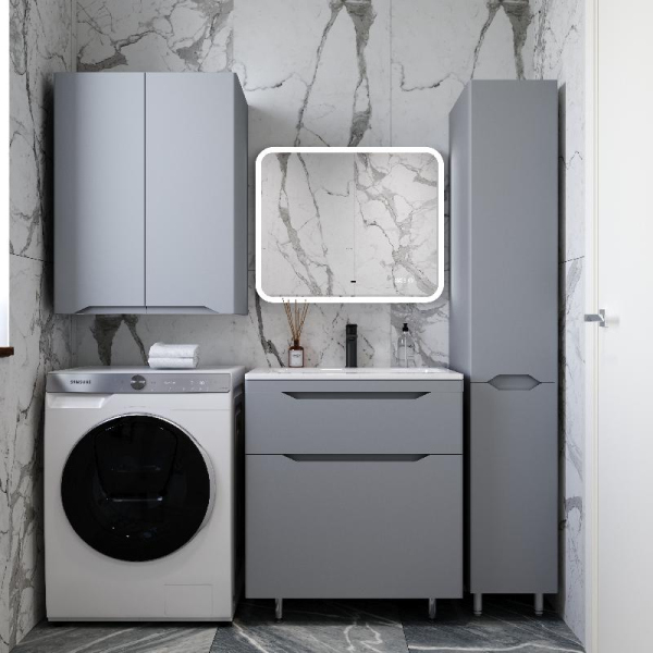 Тумба без раковины Style Line напольная "Марелла 70" (2 ящ.) серый, PLUS, СС-00002400