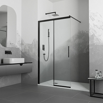 Перегородка для душа RGW WA-13B, 34101315-14, Чёрный, 150*195