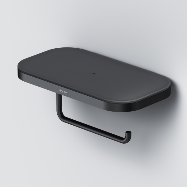 Держатель для туалетной бумаги с полкой, черный AM.PM Func, A8F341422