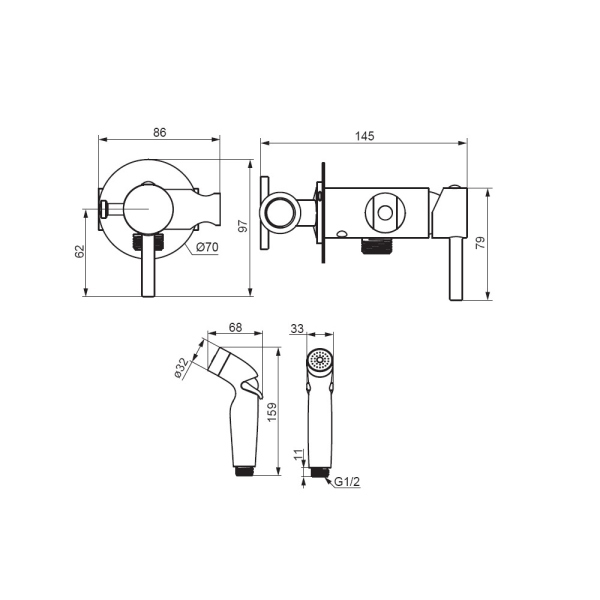 Встраиваемый смеситель Damixa Option, 211000000