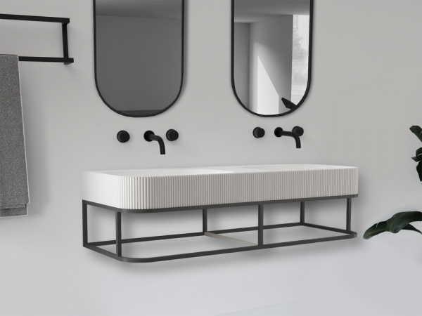 Консоль с раковиной ABBER Stein AS2646 подвесная, белая матовая