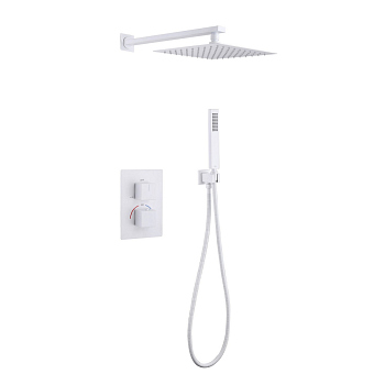 Душевая система ABBER Daheim AF8251W скрытого монтажа без излива, термостат, белая матовая