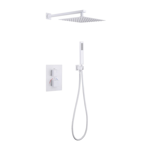Душевая система ABBER Daheim AF8251W скрытого монтажа без излива, термостат, белая матовая