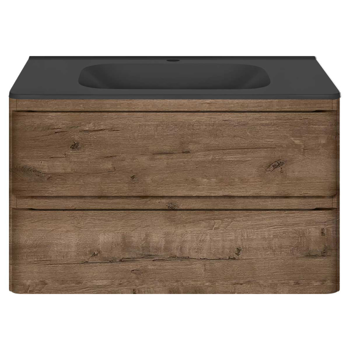 Тумба с раковиной Vincea Vico 800 подвесная, 2 выкатных ящика soft close, V.Oak, VMC-2V800VO+VCB-2VP800W