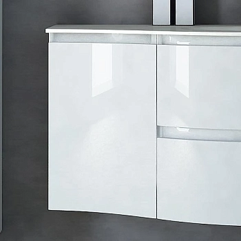 VAGUE Шкафчик подвесной с одной распашной створкой, левый 44228 Bianco lucido, 34x40x55