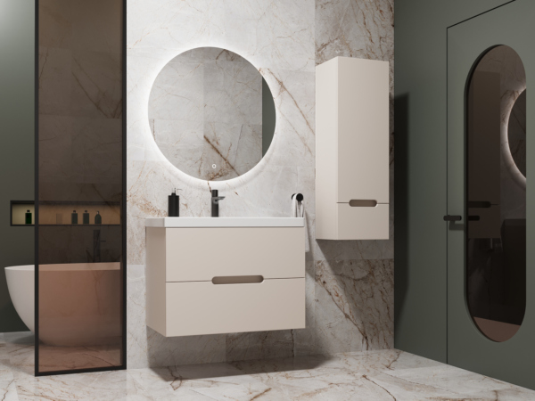 Тумба без раковины подвесная Style Line "Матис 60", (2 ящика), КРЕМ, ЭМАЛЬ, ЛС-00002310