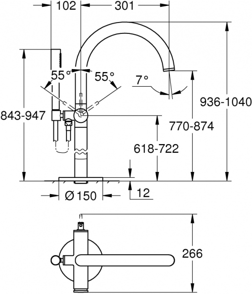 Смеситель Grohe Atrio New 32653DC3 напольный