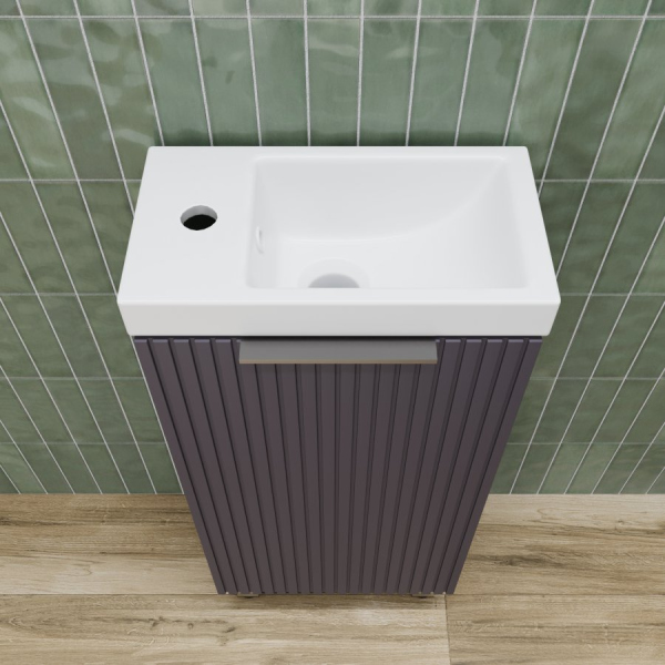 Тумба без раковины напольная "СОЛО" универсальная (Como 40) Графит Нубук, ЛС-00002427