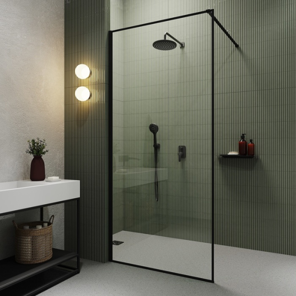 Душевая система скрытого монтажа с тропическим душем, черный матовый, Ray, IDDIS, RAY (RAYBL02i67)