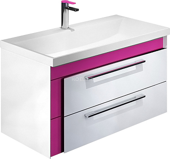 Тумба для комплекта Iddis Color Plus 90 белая, розовая