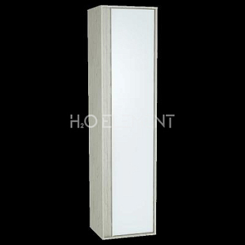 Пенал Metropole правосторонний, цвет серебристый дуб, фасад белое акриловое стекло