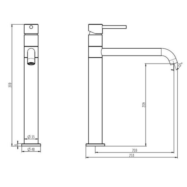 Смеситель умывальник, без д/к (хром) Caprigo, 53-524-crm