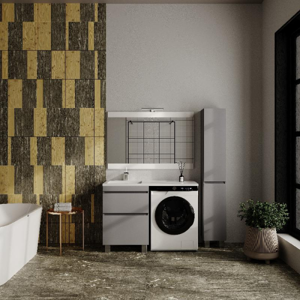 Тумба без раковины напольная Style Line "Даллас ЛЕОН 120", Люкс серая, СС-00002450