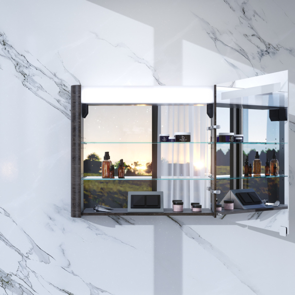 Зеркало-шкаф AM.PM Sensation 80 L табачный дуб