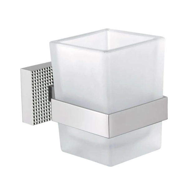 PRIZMA-TUMS-01 Стакан подвесной, стекло матовое, Хром