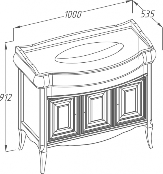 Тумба с раковиной Opadiris Лоренцо 100 белая матовая