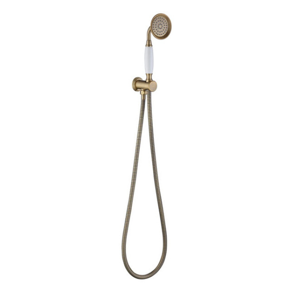 Душевой комплект: латунная класс.лейка, шланг, кронштейн/штуцер (бронза) Caprigo, 99-562-vot