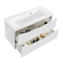 Тумба с раковиной Vincea Mia 900 подвесная, 2 выкатных ящика soft close, G.White, VMC-2MA900GW+VCB-3M900W