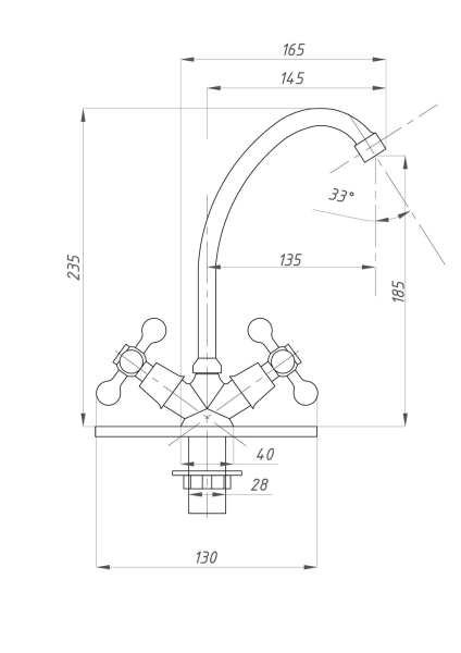 Смеситель для кухни FAUZT FZs-211-06 тип См-МДЦБА
