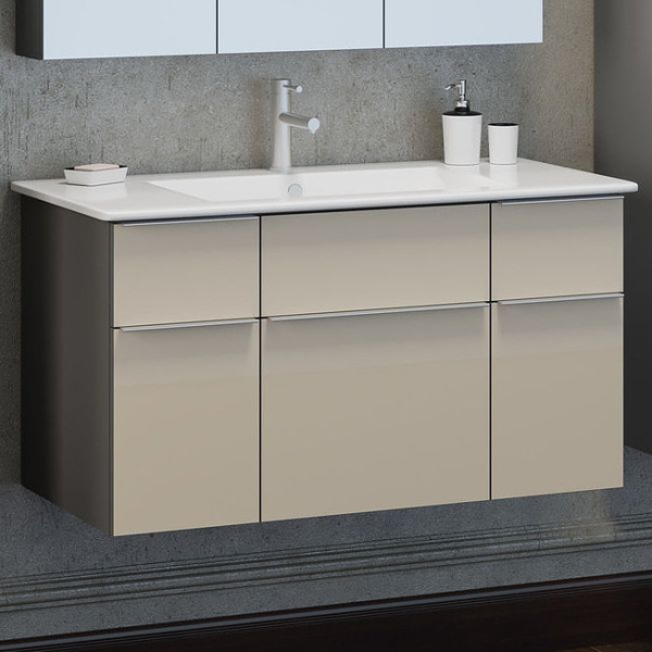 Тумба с раковиной Smile Кристалл 90 бежевая